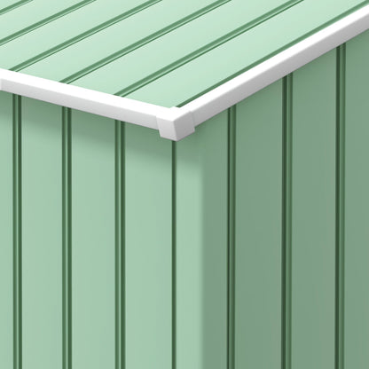 Outsunny EverBase 7' x 4' Outdoor Storage Shed with Foundation Kit, Double Lockable Door & Air Vents, Light Green - 845-030YG