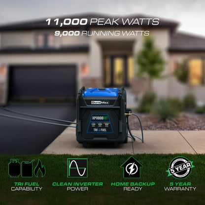 DuroMax 11,000 Watt Portable Tri Fuel Inverter Generator w/ CO Alert