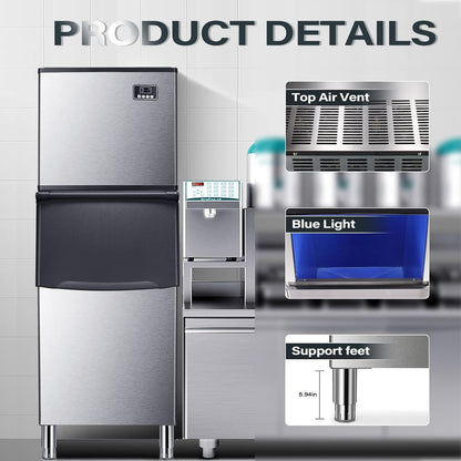 Antarctic Star Commercial Ice Maker Machine Freezer Large Storage - Z58160