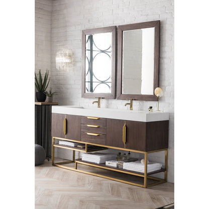 James Martin Vanities Columbia 72" Double Vanity - 388-V72D-AGR-MB-DGG