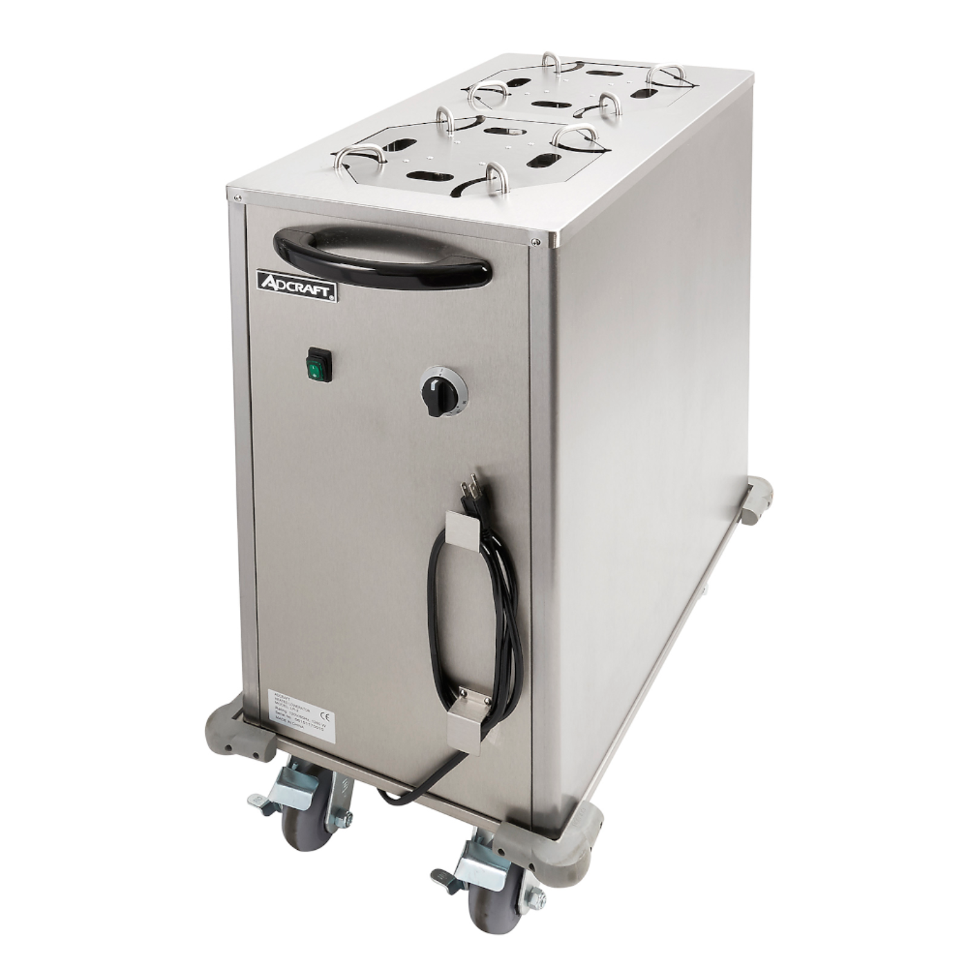 Adcraft Mobile Heated Plate Dispenser - Adjustable for 8"-12" Plates -  LR-2