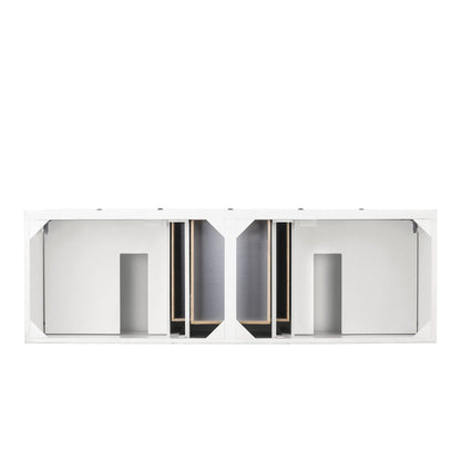 James Martin Vanities Savannah 72" Bright White Double Vanity - 238-104-V72-BW-3AF