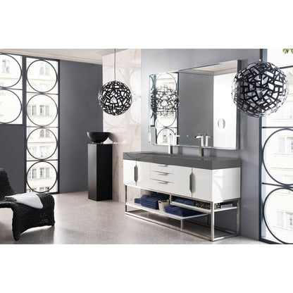 James Martin Vanities Columbia 72" Double Vanity - 388-V72D-AGR-MB-DGG