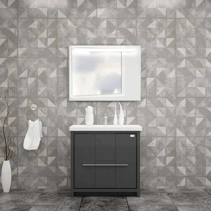 Casa Mare Alessio 32" Bathroom Vanity and Ceramic Sink Combo with LED Mirror - Alessio80GG-32