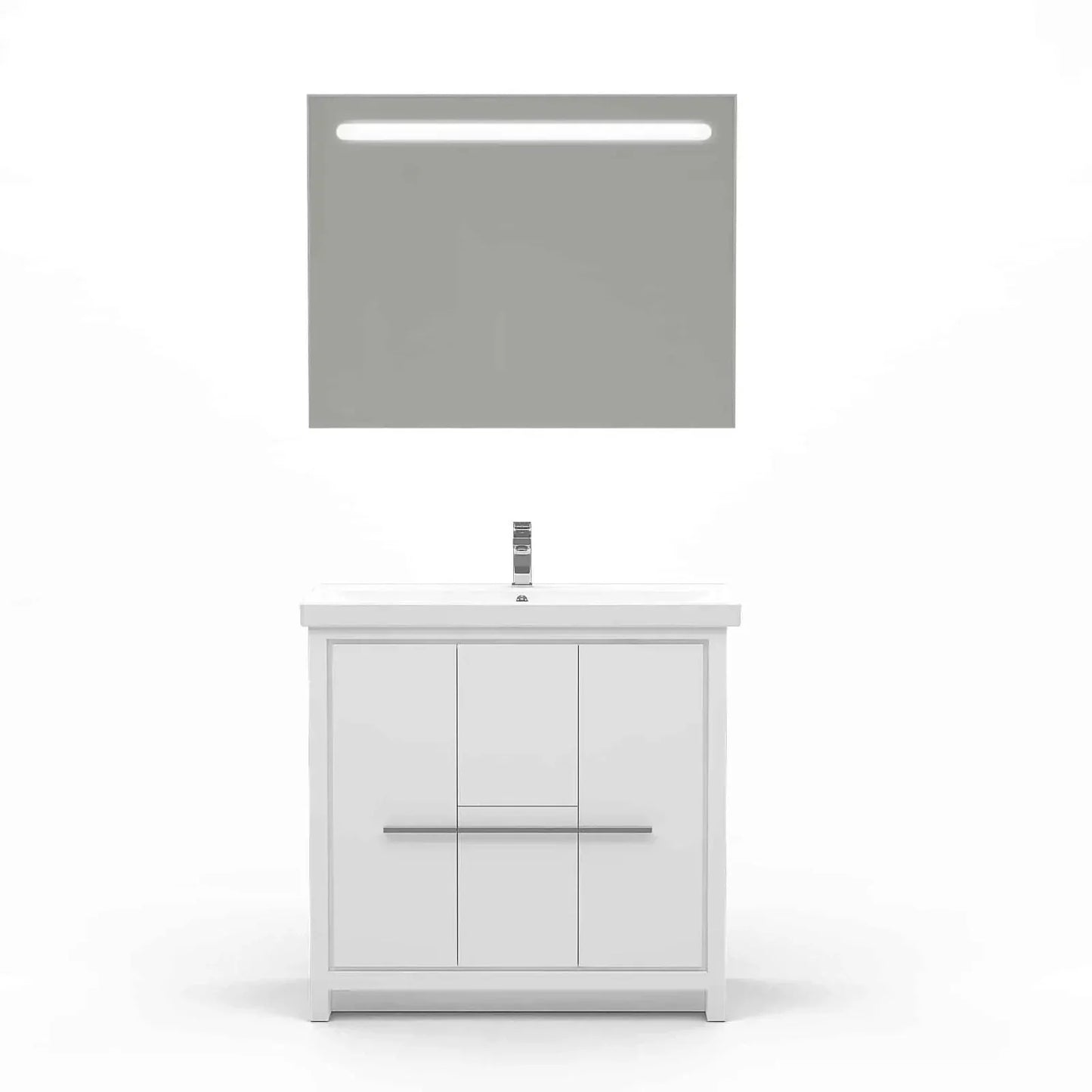 Casa Mare Alessio 32" Bathroom Vanity and Ceramic Sink Combo with LED Mirror - Alessio80GG-32