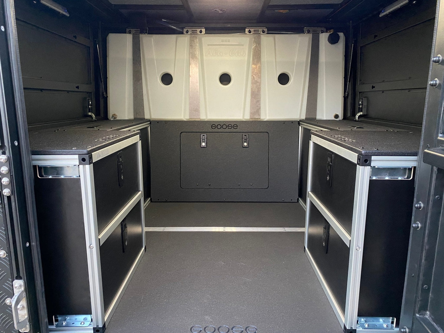GOOSE GEAR Alu-Cab Canopy Camper - Toyota Tacoma 2005-Present 2nd & 3rd Gen. - Lower Bulkhead Panel - 1799-GGR-SH