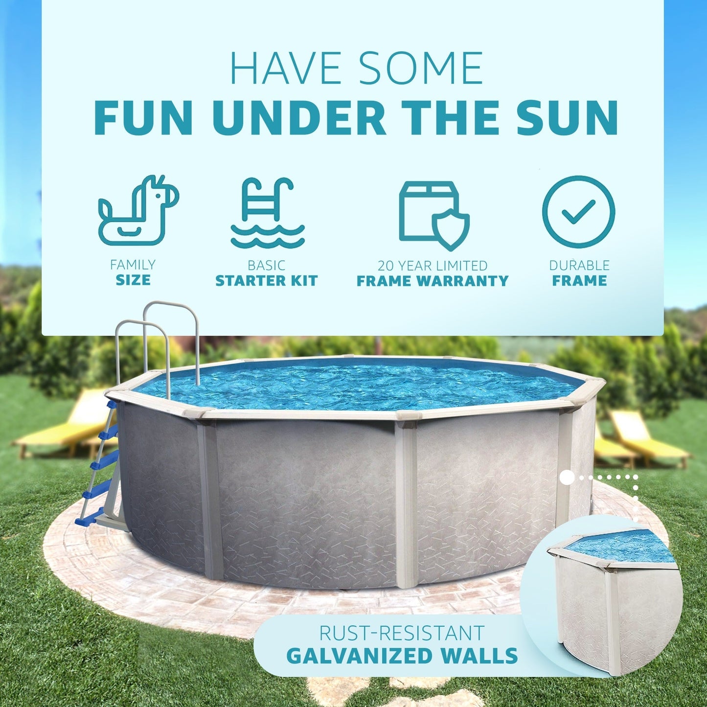 Aquarian Phoenix 21 Ft x 52 In Above Ground Pool w/ Pump, Ladder, & Accessories - 108863