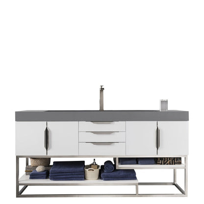 James Martin Vanities Columbia 72" Single Vanity - 388-V72S-AGR-MB-DGG