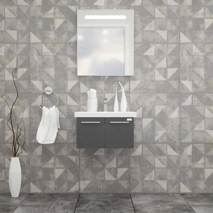Casa Mare Aspe 24" Bathroom Vanity and Ceramic Sink Combo with LED Mirror - Aspe60GB-24