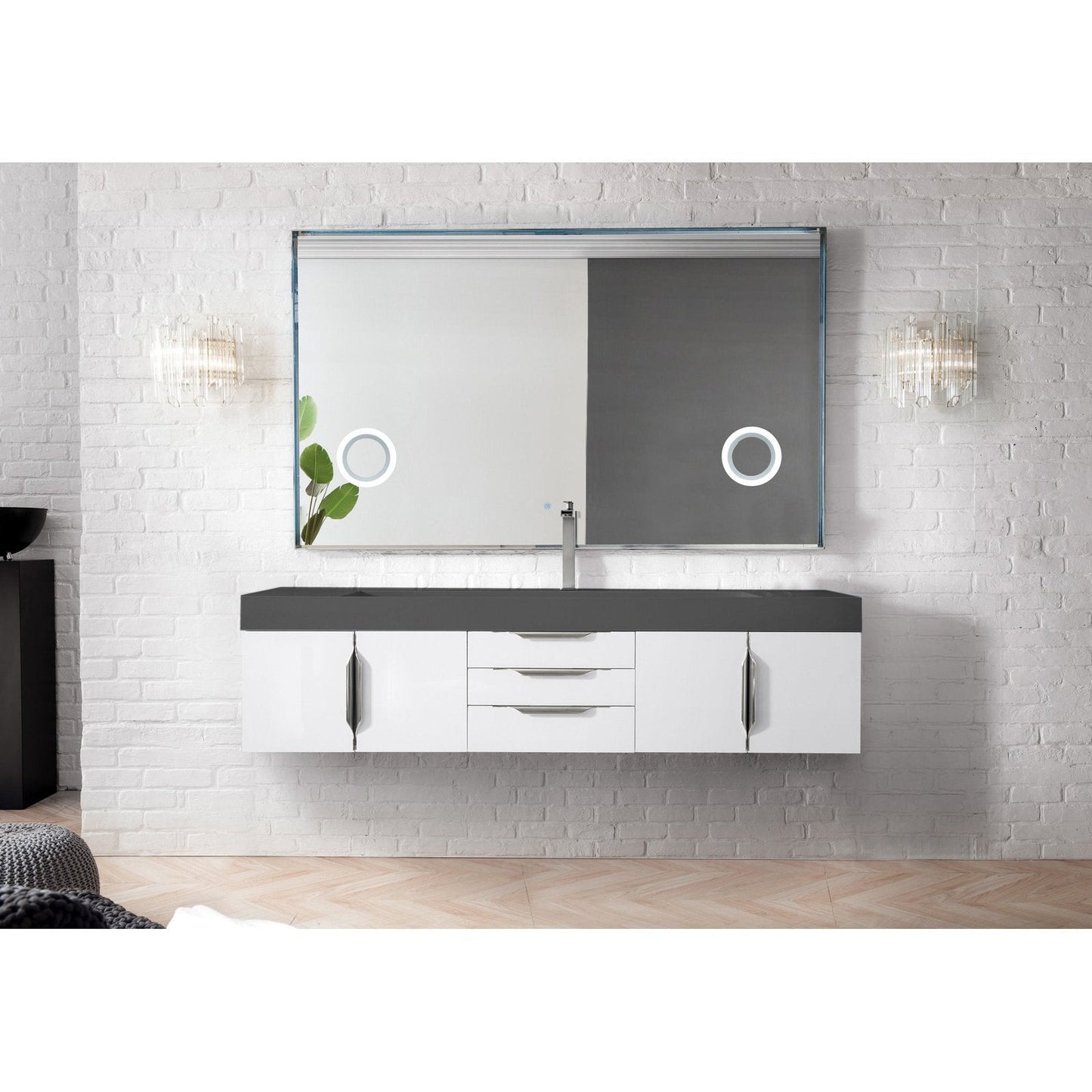 James Martin Vanities Mercer Island 72" Single Vanity - 389-V72S-AGR-G-DGG