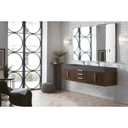 James Martin Vanities Mercer Island 72" Double Vanity - 389-V72D-AGR-G-DGG
