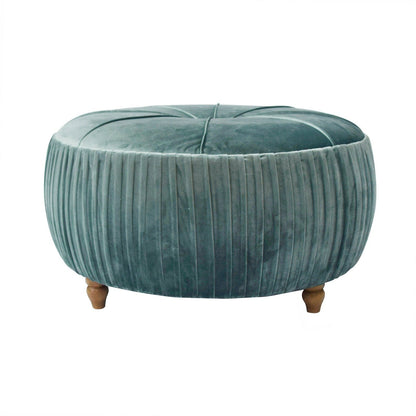New Pacific Direct Helena Velvet Round Ottoman  - 1600007-185