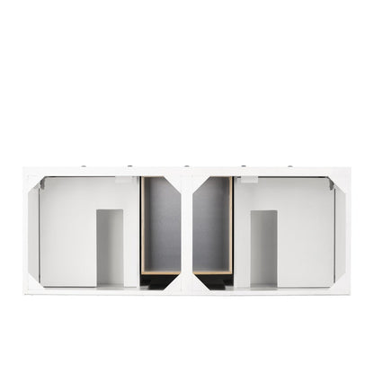 James Martin Vanities Savannah 60" Bright White Double Vanity - 238-104-V60D-BW-3AF