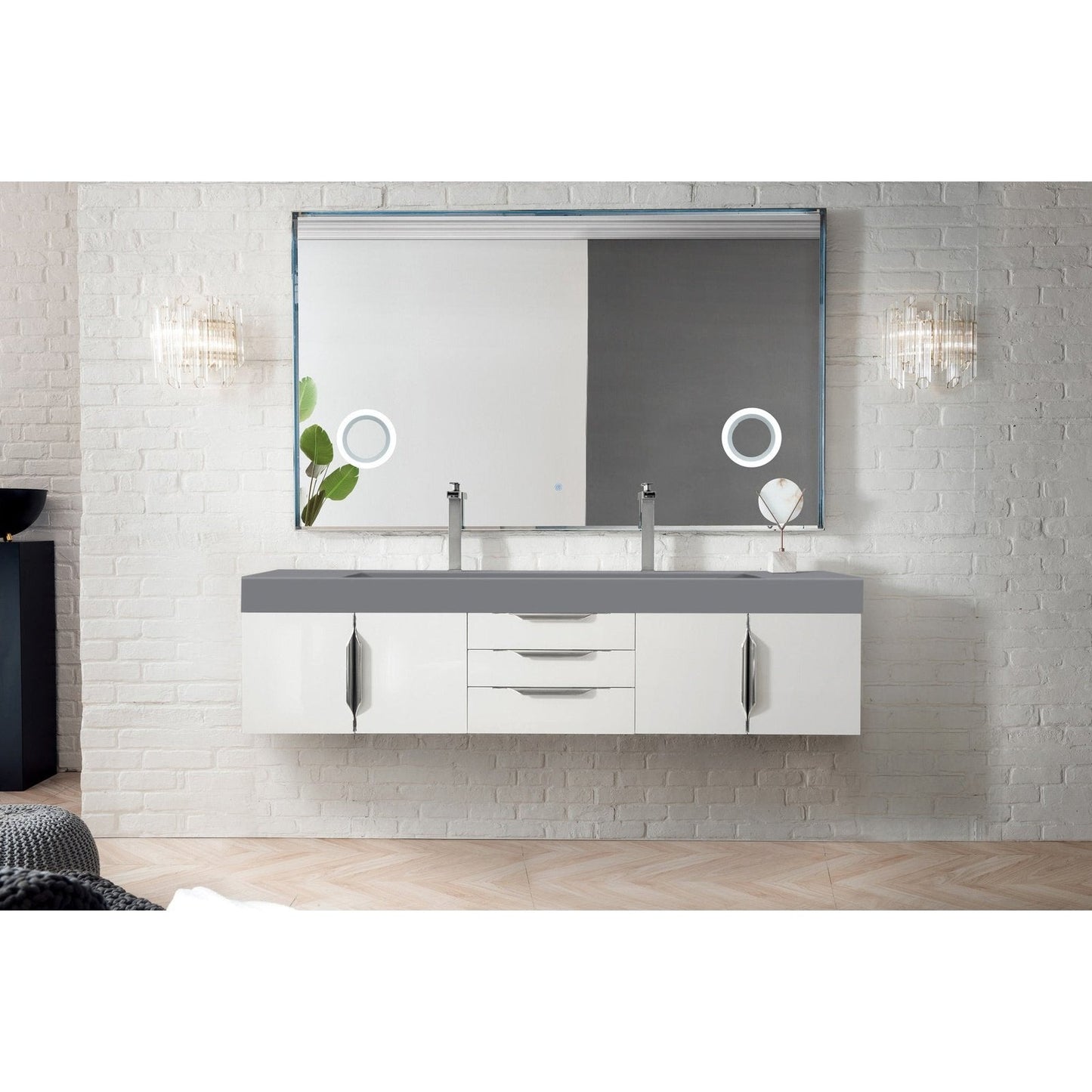 James Martin Vanities Mercer Island 72" Double Vanity - 389-V72D-AGR-G-DGG
