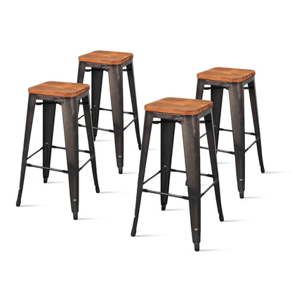 New Pacific Direct Metropolis Backless Bar Stool, (Set of 4) 938631-GM - 938631-GM