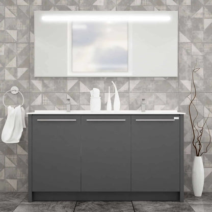 Casa Mare Benna 63" Bathroom Vanity and Double Sink Combo with LED Mirror - Benna160GG-63