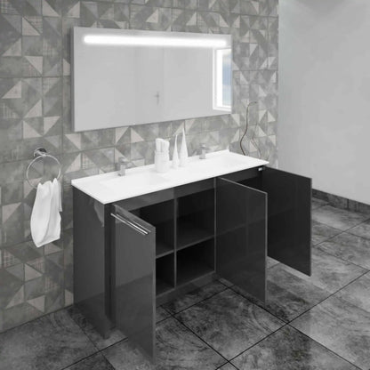 Casa Mare Benna 63" Bathroom Vanity and Double Sink Combo with LED Mirror - Benna160GG-63