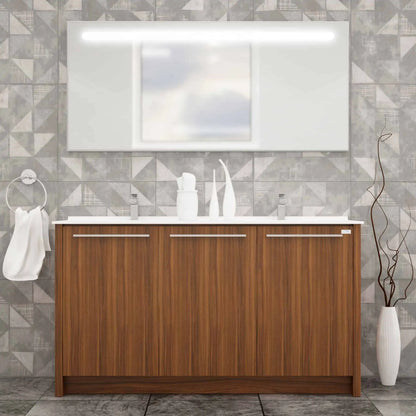 Casa Mare Benna 63" Bathroom Vanity and Double Sink Combo with LED Mirror - Benna160GG-63