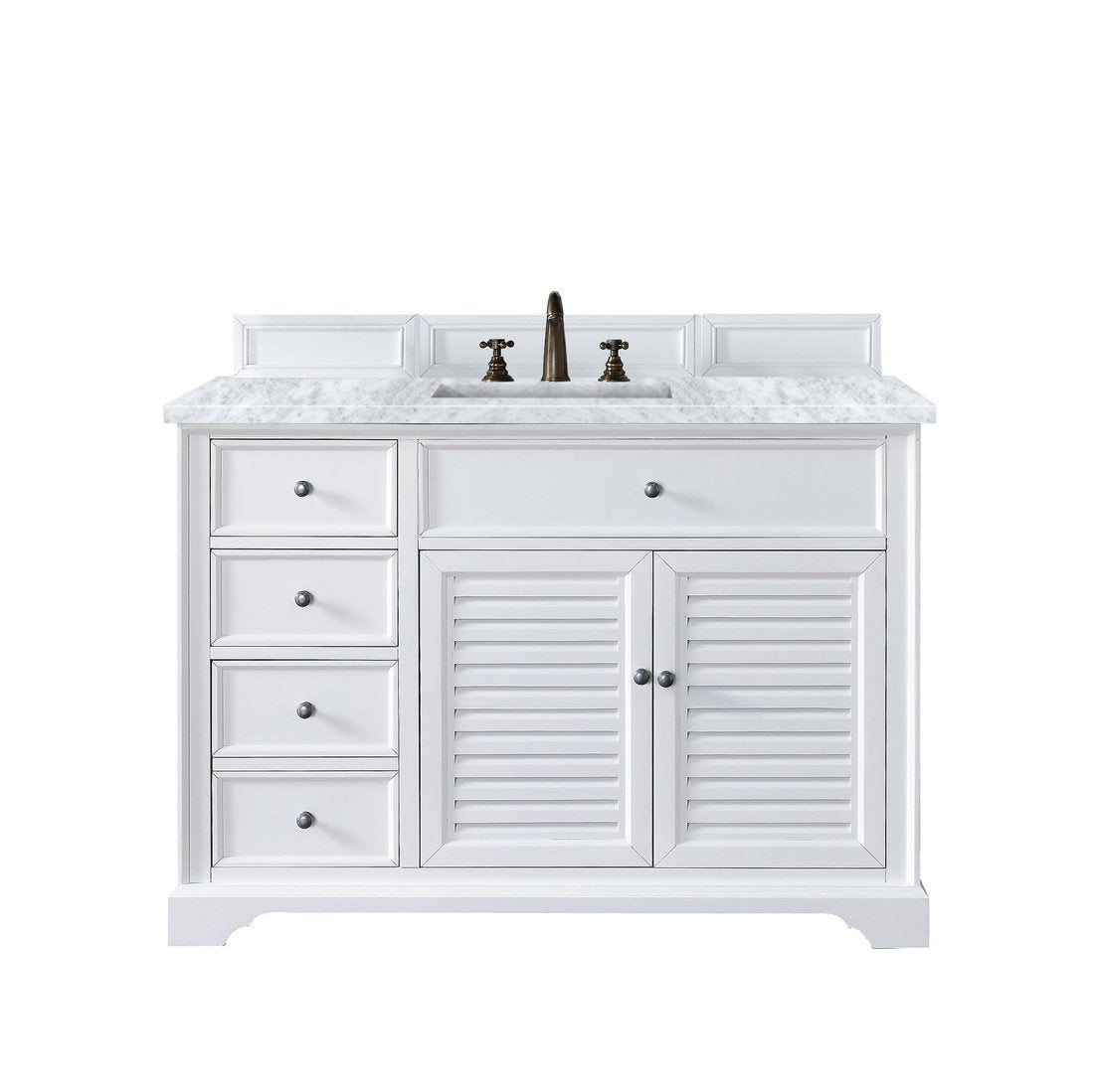 James Martin Vanities Savannah 48" Bright White Single Vanity - 238-104-V48-BW-3AF