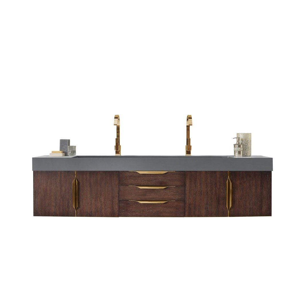 James Martin Vanities Mercer Island 72" Double Vanity - 389-V72D-AGR-G-DGG