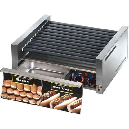 Star 8A-50STBD-120V Grill-Max® 50 Dogs 120V Roller Grills with Analogue Controls Staltec with Bun Door - 8A-50STBD-120V