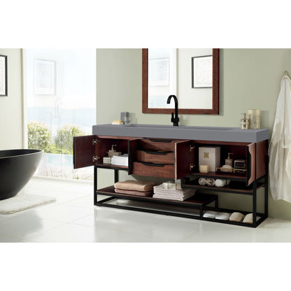 James Martin Vanities Columbia 72" Single Vanity - 388-V72S-AGR-MB-DGG