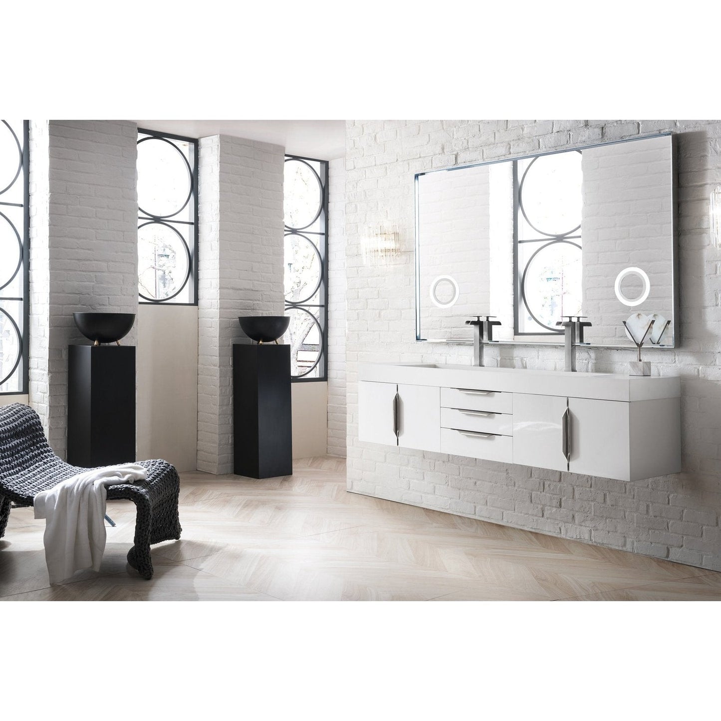 James Martin Vanities Mercer Island 72" Double Vanity - 389-V72D-AGR-G-DGG