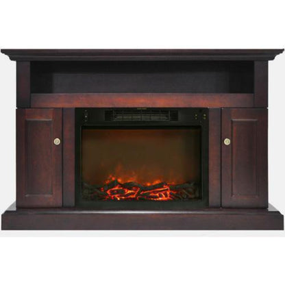 Cambridge Sorrento Electric Fireplace with an Enhanced Log Display and 47 In. Entertainment Stand in Cherry - CAM5021-2CHRLG2