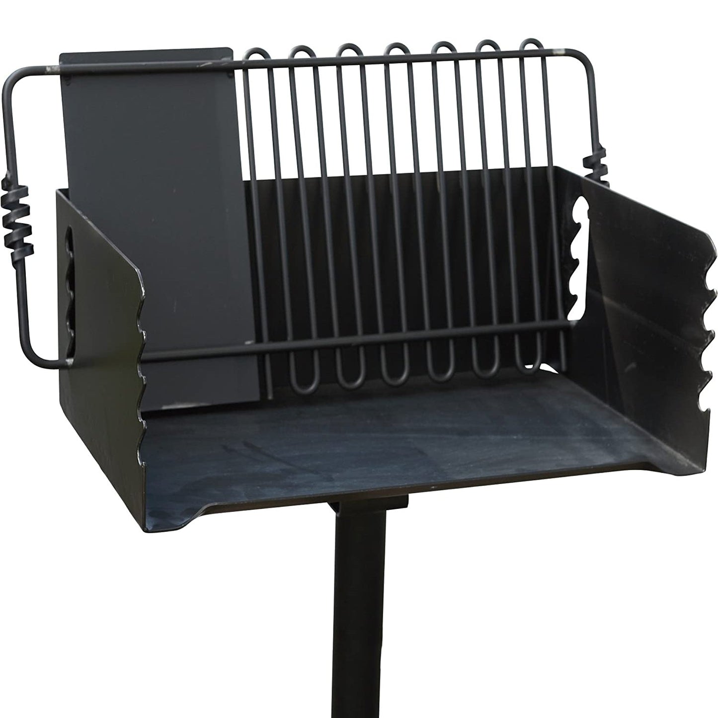 Pilot Rock Jumbo Park Style Steel Outdoor BBQ Charcoal Grill and Post, 3 Pack - 415882
