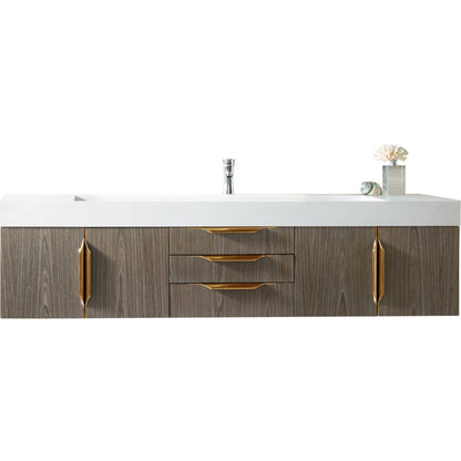 James Martin Vanities Mercer Island 72" Single Vanity - 389-V72S-AGR-G-DGG