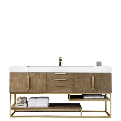 James Martin Vanities Columbia 72" Single Vanity - 388-V72S-AGR-MB-DGG