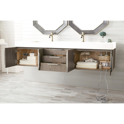 James Martin Vanities Mercer Island 72" Double Vanity - 389-V72D-AGR-G-DGG
