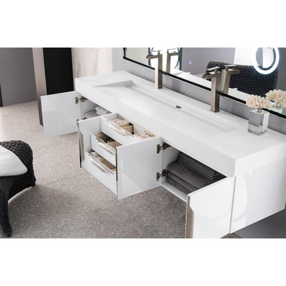 James Martin Vanities Mercer Island 72" Double Vanity - 389-V72D-AGR-G-DGG