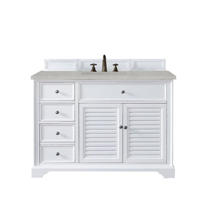 James Martin Vanities Savannah 48" Bright White Single Vanity - 238-104-V48-BW-3AF