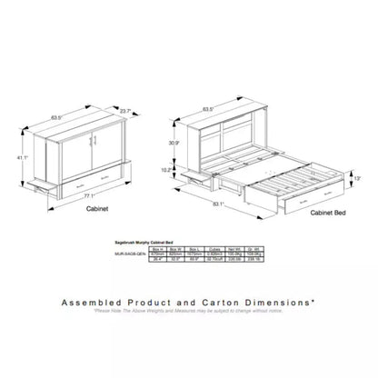 Night and Day Furniture Sagebrush Queen Murphy Cabinet Bed Complete - MUR-SAGB-QEN-STW