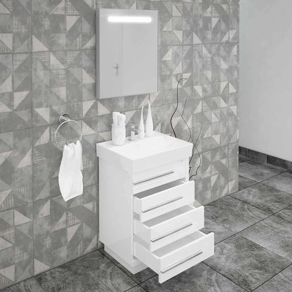 Casa Mare Domenico 32" Bathroom Vanity and Ceramic Sink Combo with LED Mirror - Domenico80GG-32