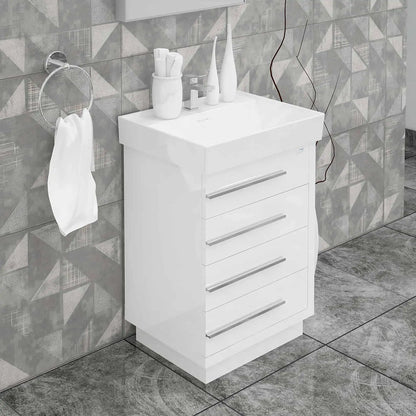 Casa Mare Domenico 24" Bathroom Vanity and Ceramic Sink Combo with LED Mirror - Domenico60GG-24