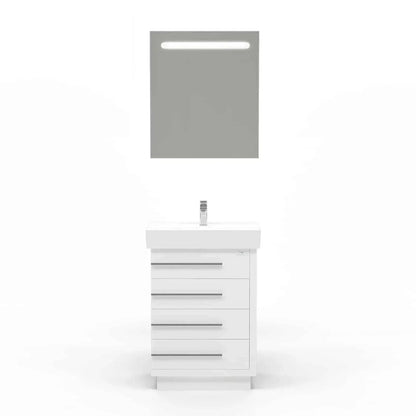 Casa Mare Domenico 24" Bathroom Vanity and Ceramic Sink Combo with LED Mirror - Domenico60GG-24