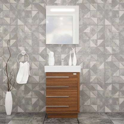 Casa Mare Domenico 24" Bathroom Vanity and Ceramic Sink Combo with LED Mirror - Domenico60GG-24