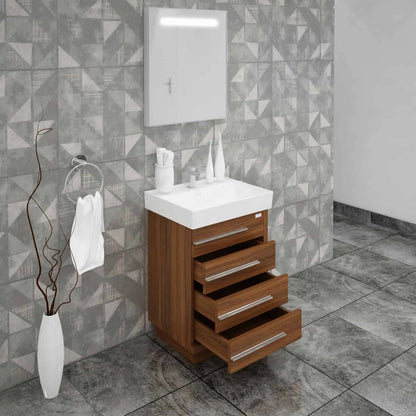 Casa Mare Domenico 32" Bathroom Vanity and Ceramic Sink Combo with LED Mirror - Domenico80GG-32