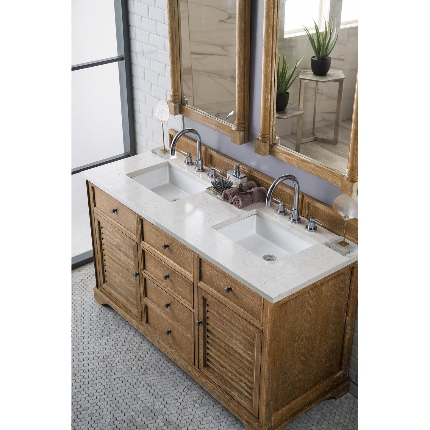 James Martin Vanities Savannah 60" Driftwood Double Vanity - 238-104-5611-3AF