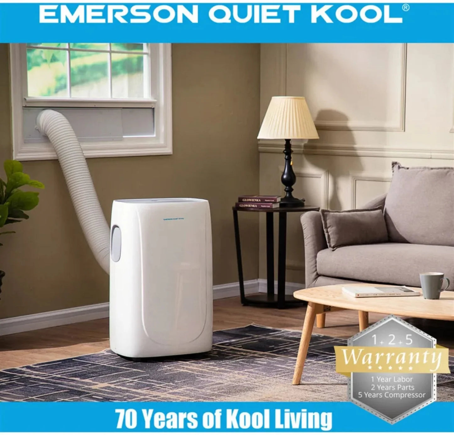 Emerson Quiet - 14000 BTU Heat/Cool Portable Air Conditioner with Wifi Controls | EAPE14RSD1