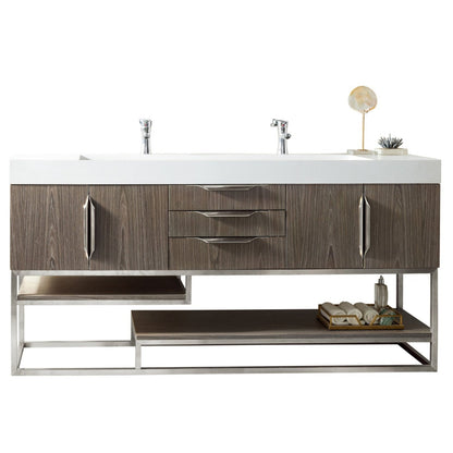 James Martin Vanities Columbia 72" Double Vanity - 388-V72D-AGR-MB-DGG