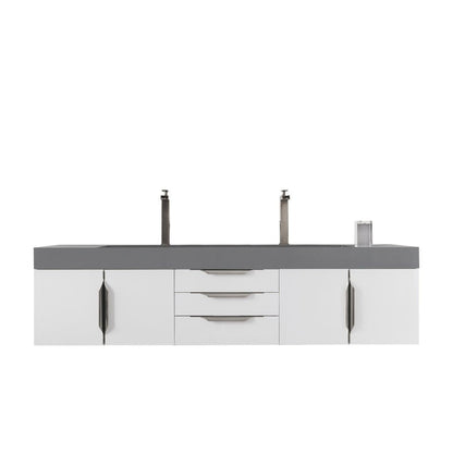 James Martin Vanities Mercer Island 72" Double Vanity - 389-V72D-AGR-G-DGG