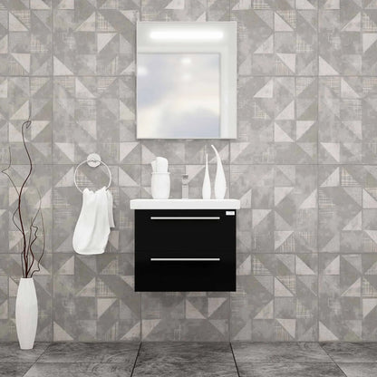 Casa Mare Elke 32" Bathroom Vanity and Ceramic Sink Combo with LED Mirror - Elke80GB-32