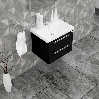 Casa Mare Elke 32" Bathroom Vanity and Ceramic Sink Combo with LED Mirror - Elke80GB-32