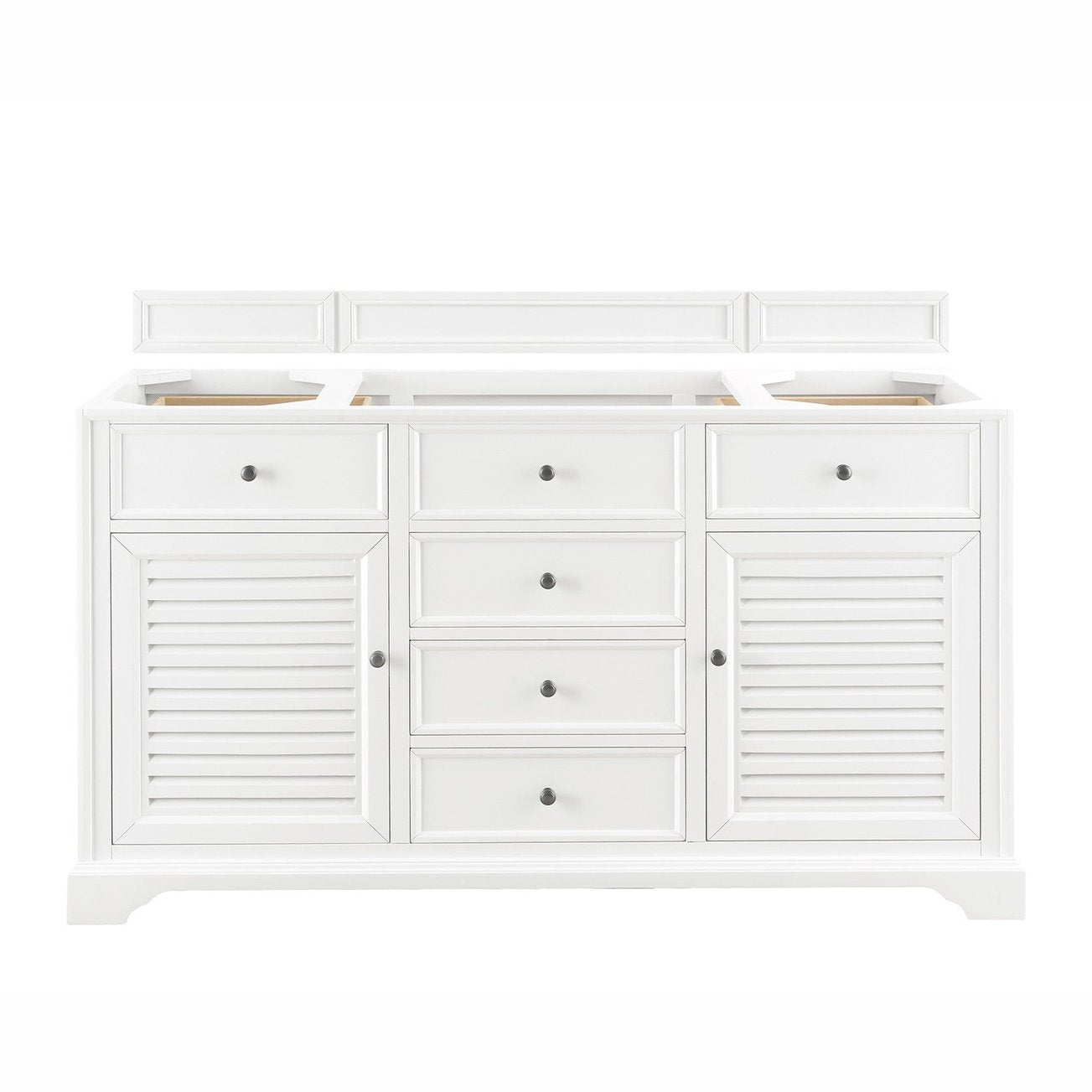 James Martin Vanities Savannah 60" Bright White Single Vanity - 238-104-V60S-BW-3AF