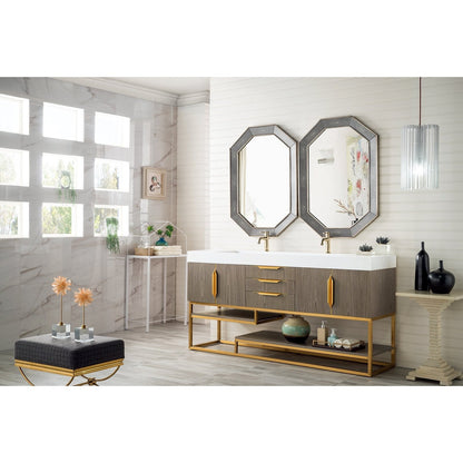 James Martin Vanities Columbia 72" Double Vanity - 388-V72D-AGR-MB-DGG