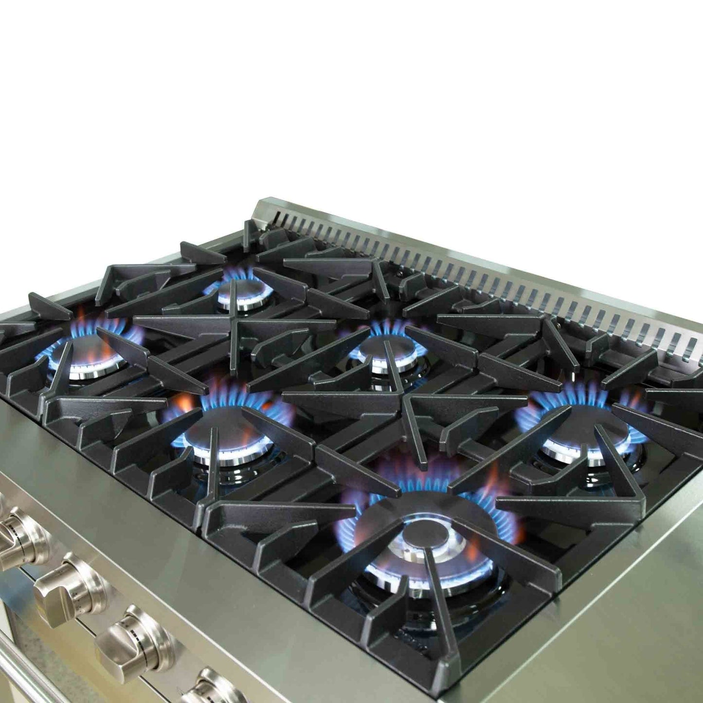 Forno 5-Piece Appliance Package - 36-Inch Gas Range, Refrigerator, Wall Mount Hood, 24-Inch Microwave Oven, & 3-Rack Dishwasher in Stainless Steel - APR5-6244-36-H-MWO