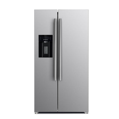 Forno 5-Piece Appliance Package - 48-Inch Gas Range, Refrigerator with Water Dispenser, Wall Mount Hood, 24-Inch Microwave Oven, & 3-Rack Dishwasher in Stainless Steel - APW5-6244-48-H-MWO